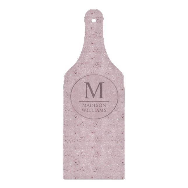 Planche À Découper Pailleté de rose pastel doux doré à pois (Devant)