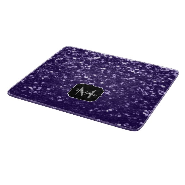 Planche À Découper Paillettes de violet ultra foncé en violet paillet (Coin)