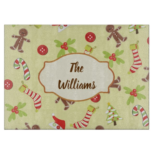 Planche À Découper Pains d'épices de Noël Hommes (Devant)