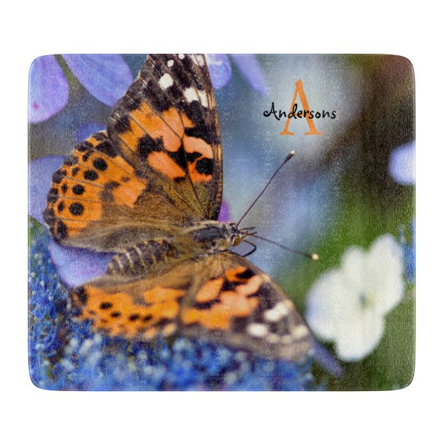 Planche À Découper Painted Lady butterfly Glass chopping board (Devant)