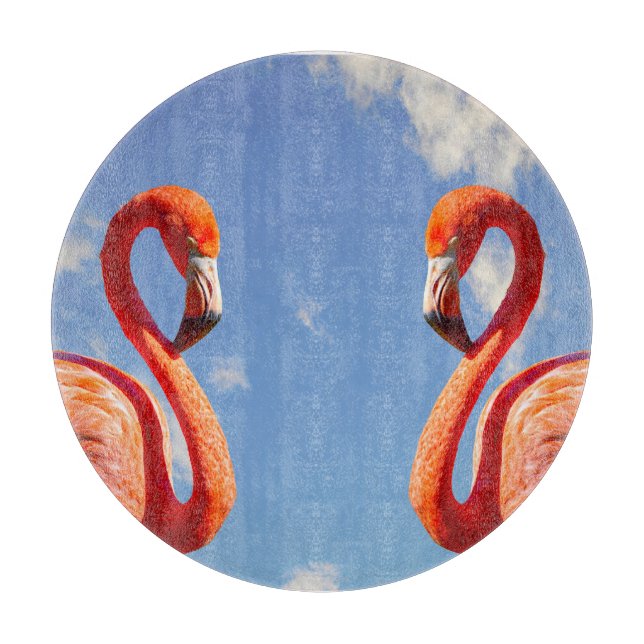 Planche À Découper Paire de Flamant rose des Caraïbes (Devant)