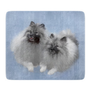 Planche À Découper Paire de Keeshond - Peinture originale d'animaux d