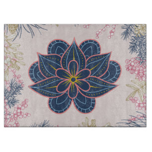 Planche À Découper Paisley Art, Floral bleu et violet
