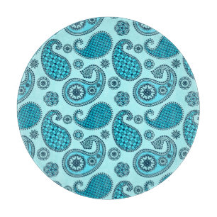 Planche À Découper Paisley motif, turquoise, aqua et marine