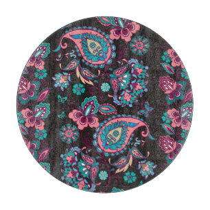 Planche À Découper Paisley Stripe : Noir Décoratif Sans Seamless