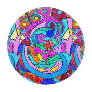 Planche À Découper Paix et amour super et colorés