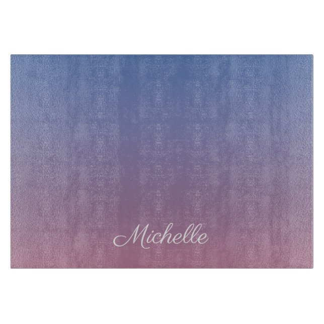 Planche À Découper Pale rose et bleu dégradé ombre (Devant)