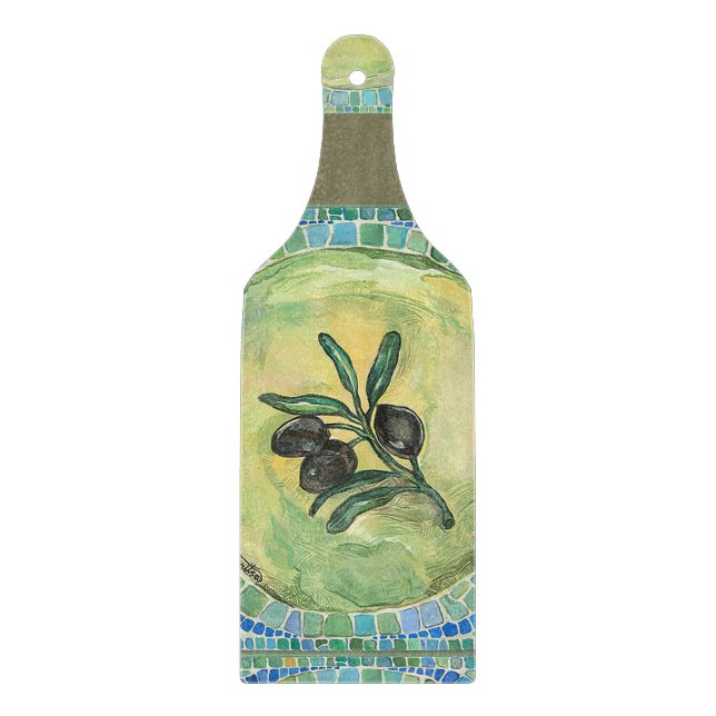 Planche À Découper Palette en verre décorative de hachoir de "olives" (Devant)