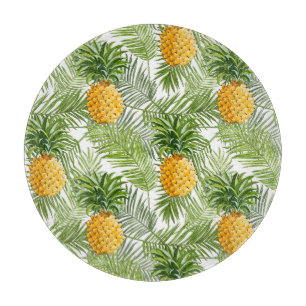 Planche À Découper Palmettes et ananas tropicaux