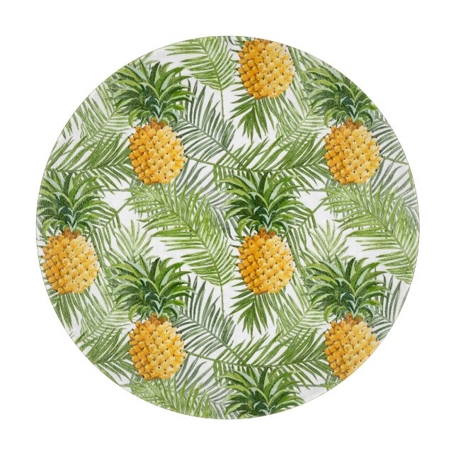Planche À Découper Palmettes et ananas tropicaux (Devant)