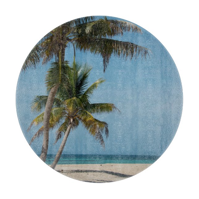 Planche À Découper Palmier et plage de sable blanc (Devant)