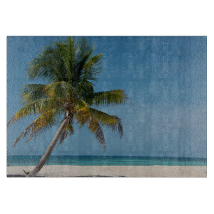 Planche À Découper Palmier et plage de sable blanc 2