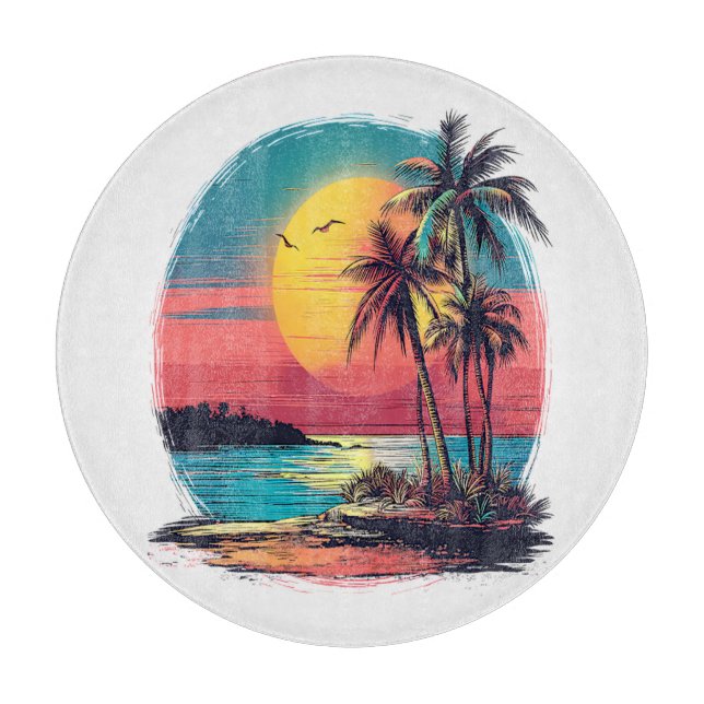 Planche À Découper Palmiers et plage (Devant)