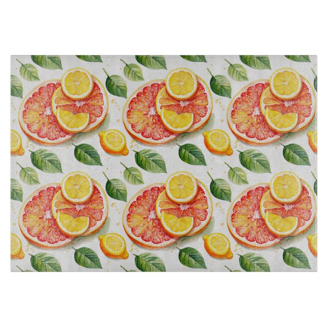 Planche À Découper Pamplemousse et citrons Polka Dot Citrus (Devant)