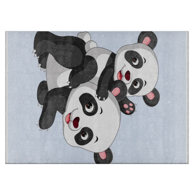 Planche À Découper Panda Et Bébé | Cadeau Offert Aux Enfants (Devant)