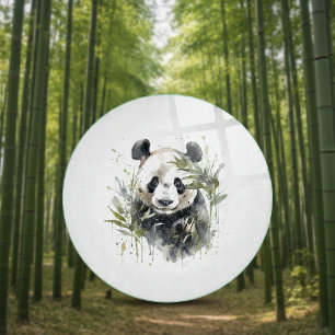 Planche À Découper Panda mignon entre l'odorat de l'eau de bambou