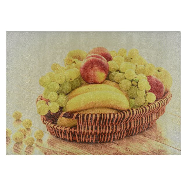 Planche À Découper "Panier de fruits" jolie photo. Commandez dès main (Devant)