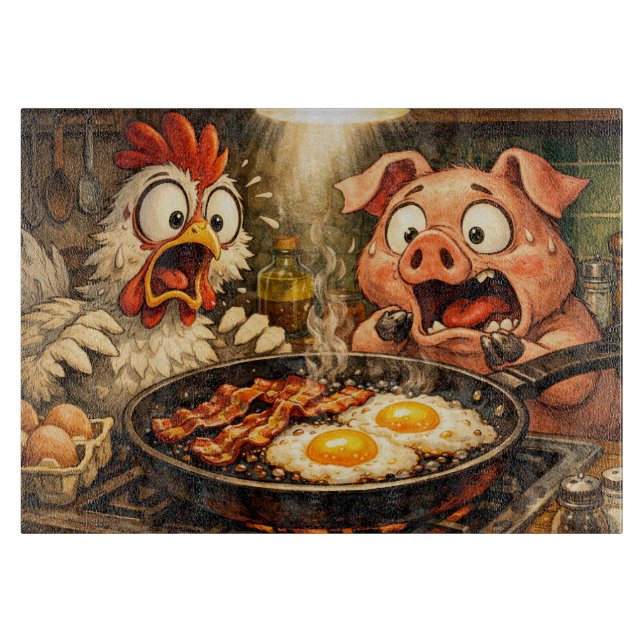 Planche À Découper Panique au bacon et aux œufs (Devant)