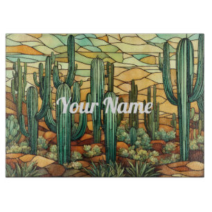 Planche À Découper Panneau de charm Cactus personnalisé en verre