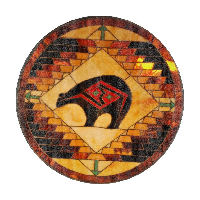 Planche À Découper Panneau de coupe en verre décoratif 12 pouces (Devant)