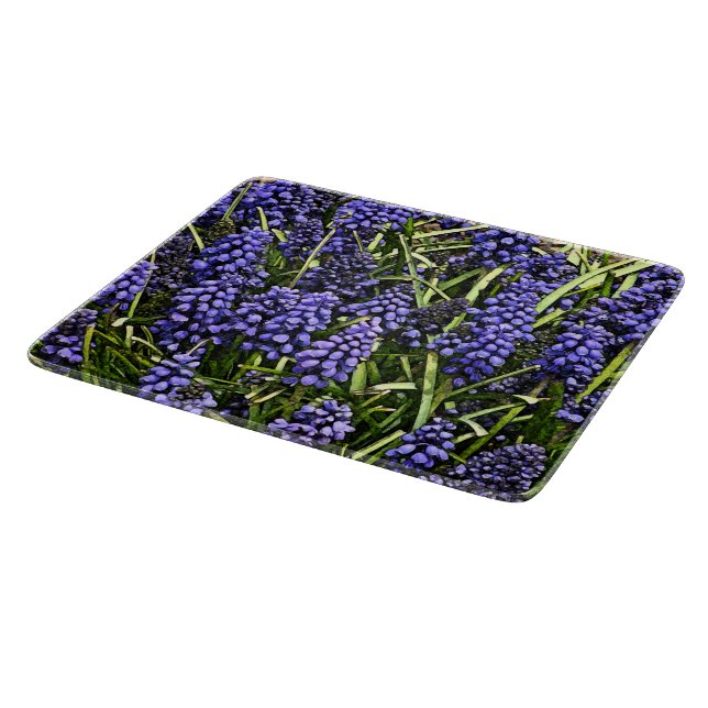 PLANCHE À DÉCOUPER PANNEAU DE COUPE EN VERRE "HYACINTHES DE GRAPE" (Coin)