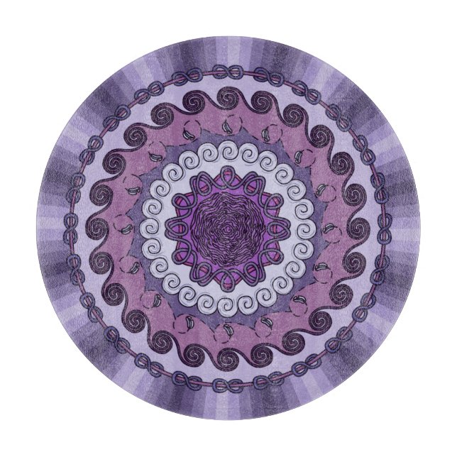 Planche À Découper Panneau de coupe en verre Mandala (Devant)