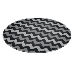 Planche À Découper Panneau de coupe en verre motif de chevron gris no