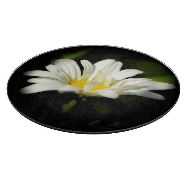 Planche À Découper Panneau de coupe en verre rond Oxeye Daisy (Coin)