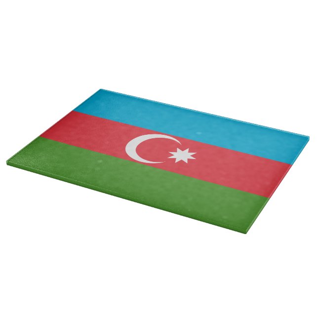 Planche À Découper Panneau de découpe en verre avec Drapeau d'Azerbaï (Coin)