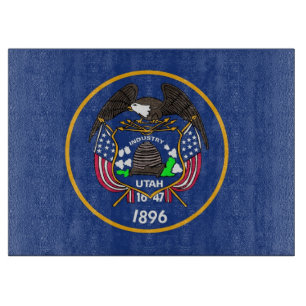 Planche À Découper Panneau de découpe en verre avec Drapeau de l'Utah