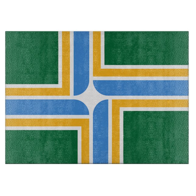 Planche À Découper Panneau de découpe en verre avec Drapeau de Portla (Devant)