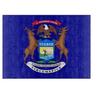 Planche À Découper Panneau de découpe en verre avec Drapeau du Michig