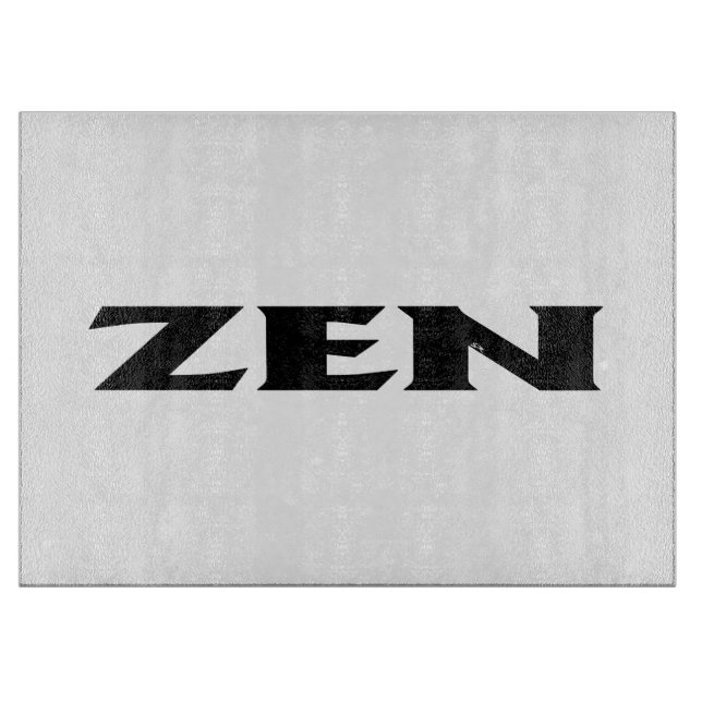 Planche À Découper Panneau de découpe en verre blanc noir zen (Devant)