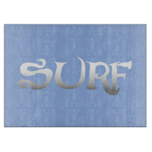 Planche À Découper Panneau de découpe en verre bleu surf