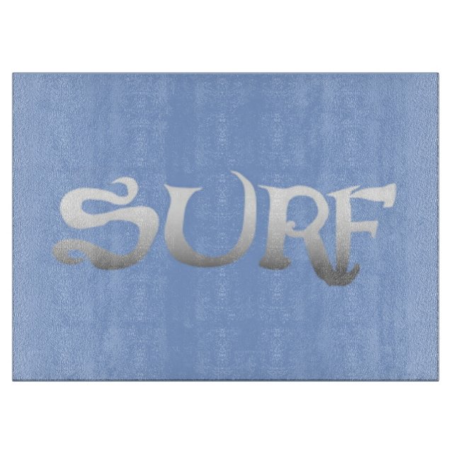 Planche À Découper Panneau de découpe en verre bleu surf (Devant)
