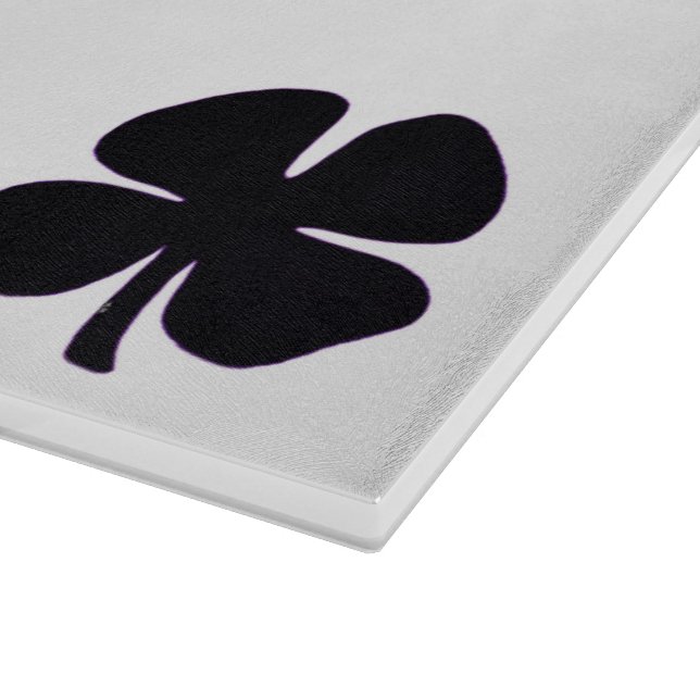 Planche À Découper Panneau de découpe en verre Clover noir (Coin)
