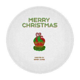 Planche À Découper Panneau de découpe en verre Cupcake de Noël 30,4 c