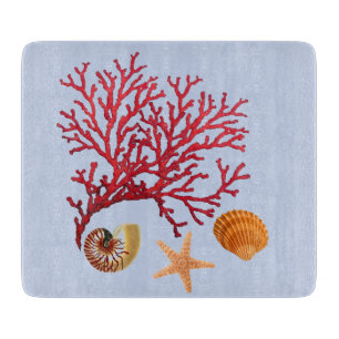Planche À Découper Panneau de découpe en verre de corail