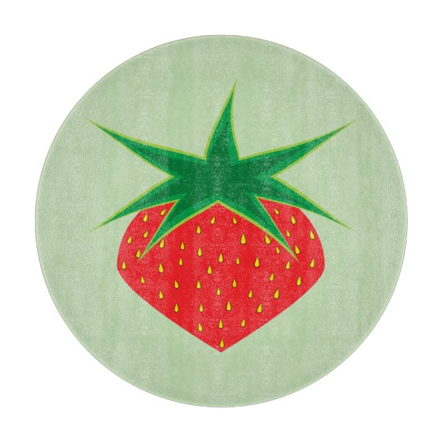 Planche À Découper Panneau de découpe en verre de fraise (Devant)