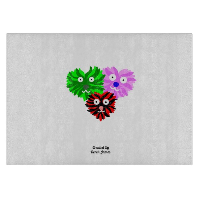 Planche À Découper Panneau de découpe en verre de Heart Fuzzies (Devant)