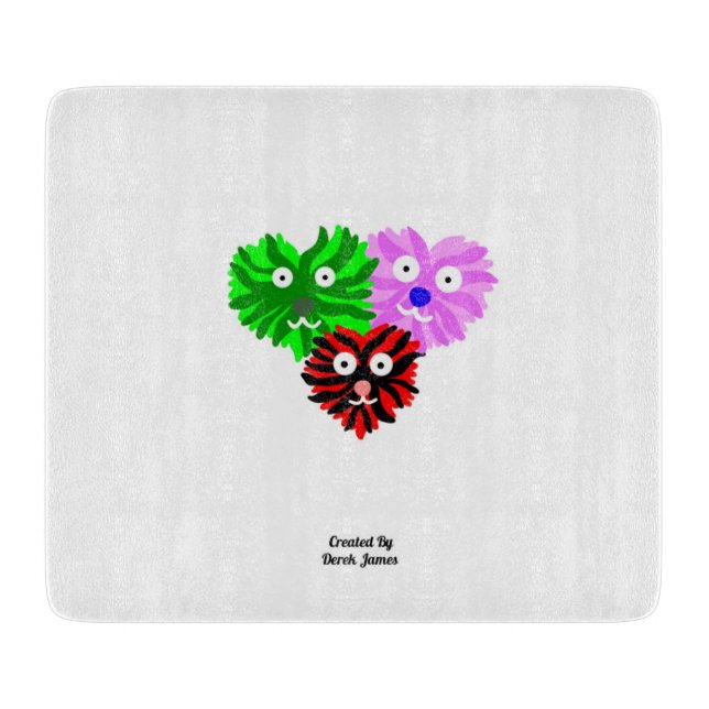 Planche À Découper Panneau de découpe en verre de Heart Fuzzies (Devant)