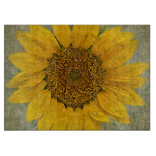 Planche À Découper Panneau de découpe en verre de tournesol vintage