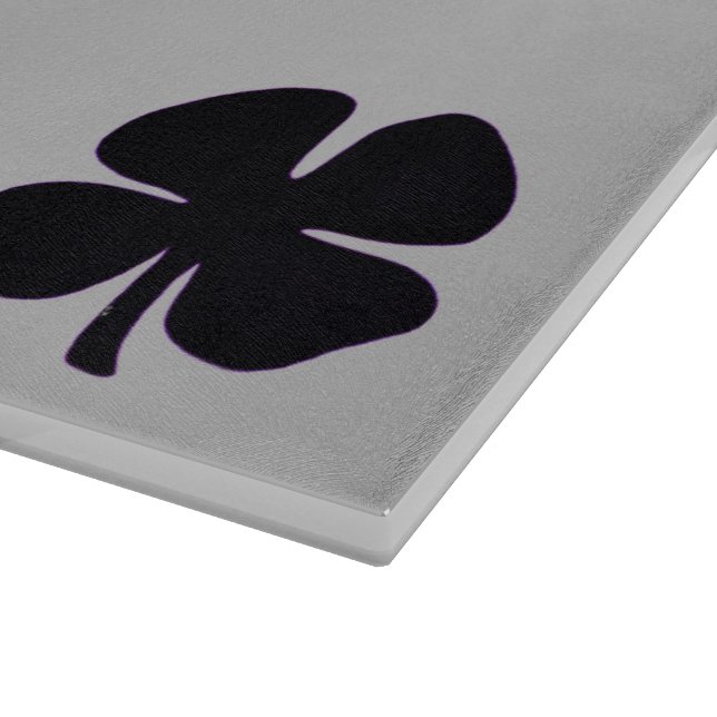 Planche À Découper Panneau de découpe en verre gris Clover noir (Coin)