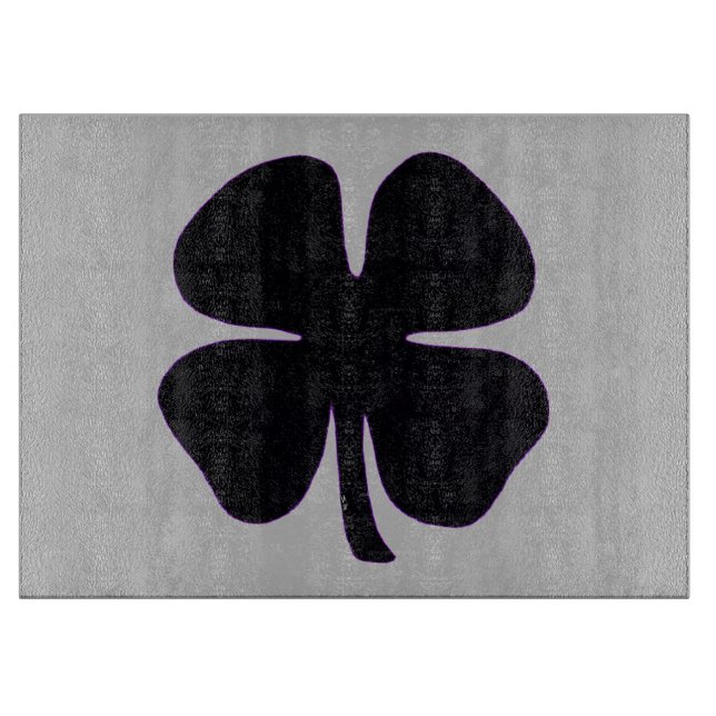 Planche À Découper Panneau de découpe en verre gris Clover noir (Devant)