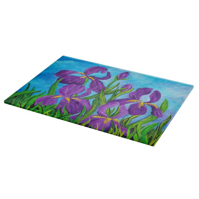 Planche À Découper Panneau de découpe en verre Iris (Coin)