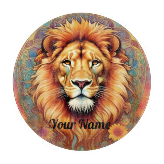 Planche À Découper Panneau de découpe en verre Lion personnalisé