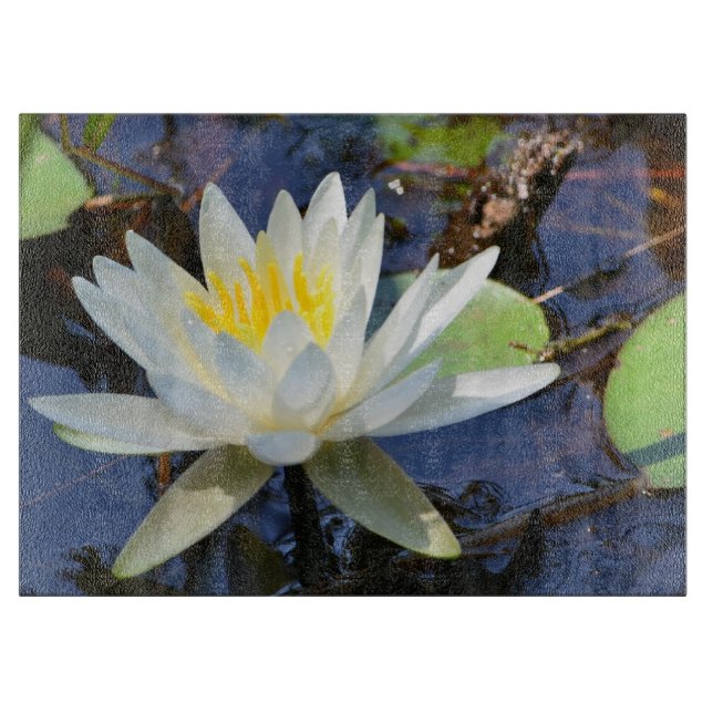 Planche À Découper Panneau de découpe en verre nénuphar (Devant)