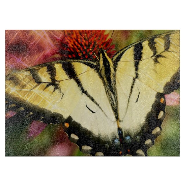Planche À Découper Panneau de découpe en verre papillon (Devant)