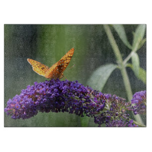 Planche À Découper Panneau de découpe en verre papillon