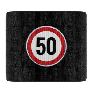 Planche À Découper Panneau de limitation de vitesse pour 50e annivers